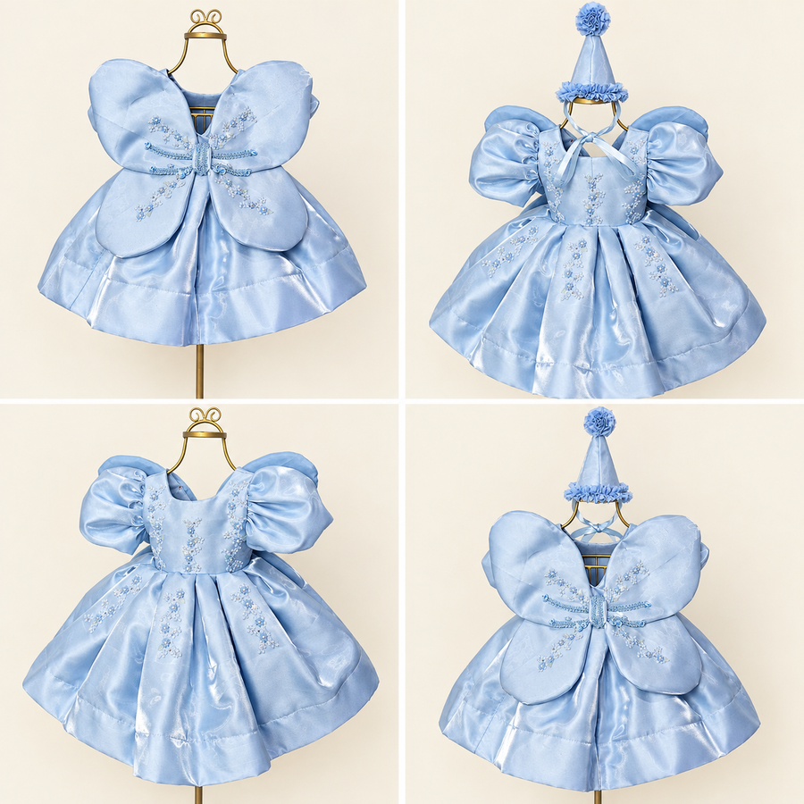 Vestido fada azul