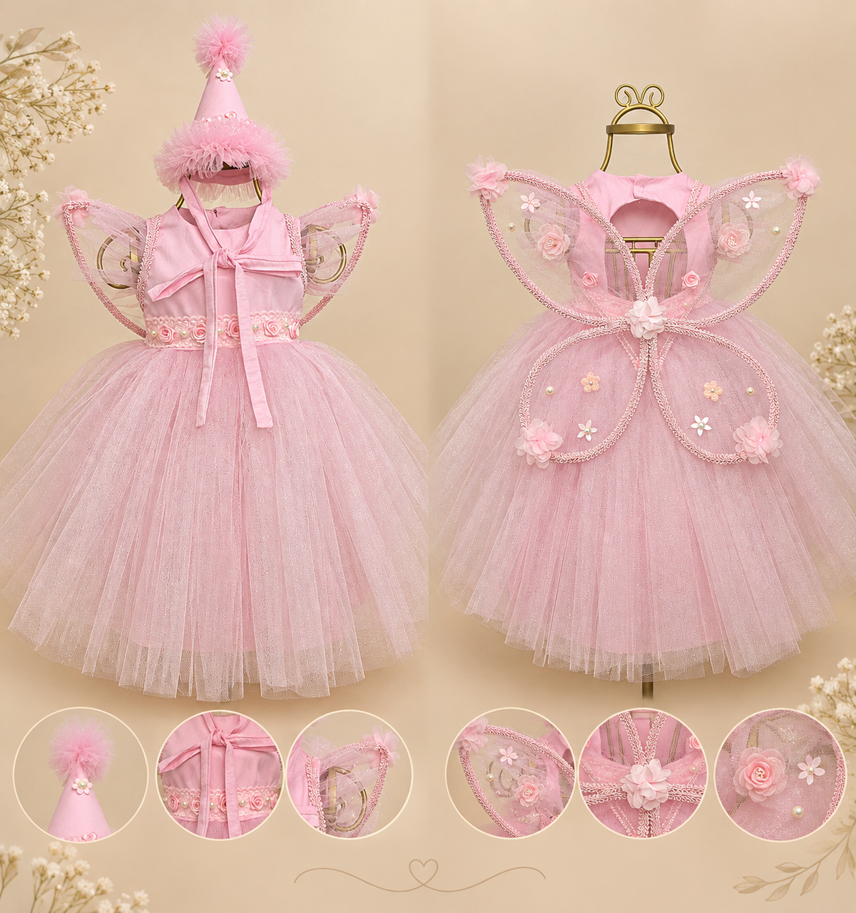 Fada jardim rosa