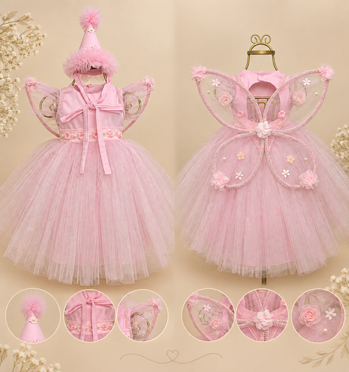 Fada jardim rosa